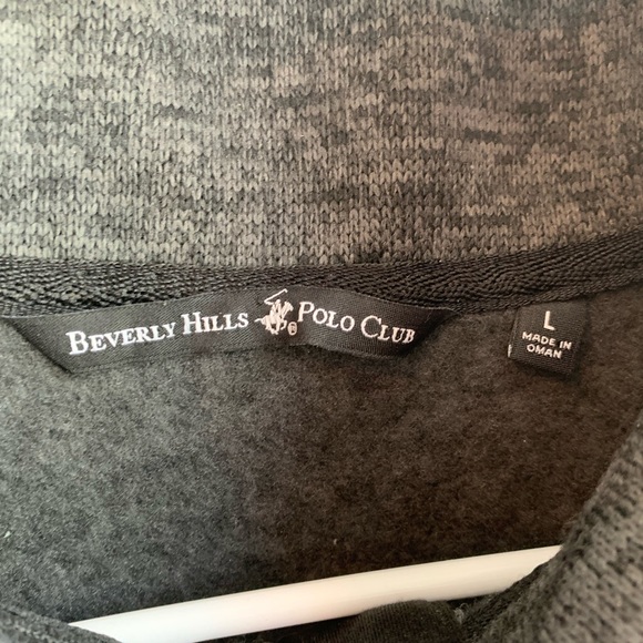 Beverly Hills Polo Club Gray Quarter Zip Pullover Sweater - Picture 3 of 4